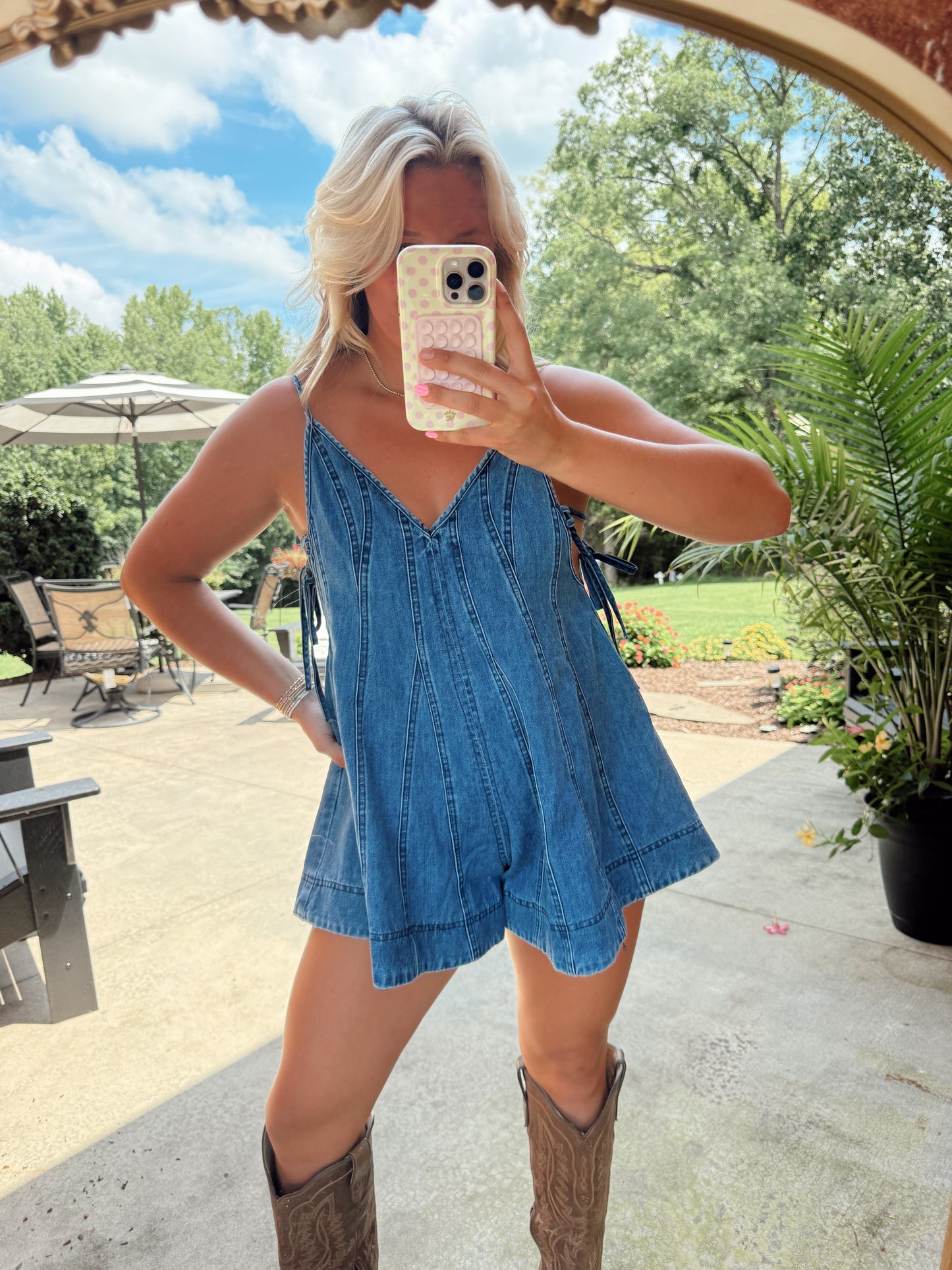 DENIM & KICKOFFS ROMPER