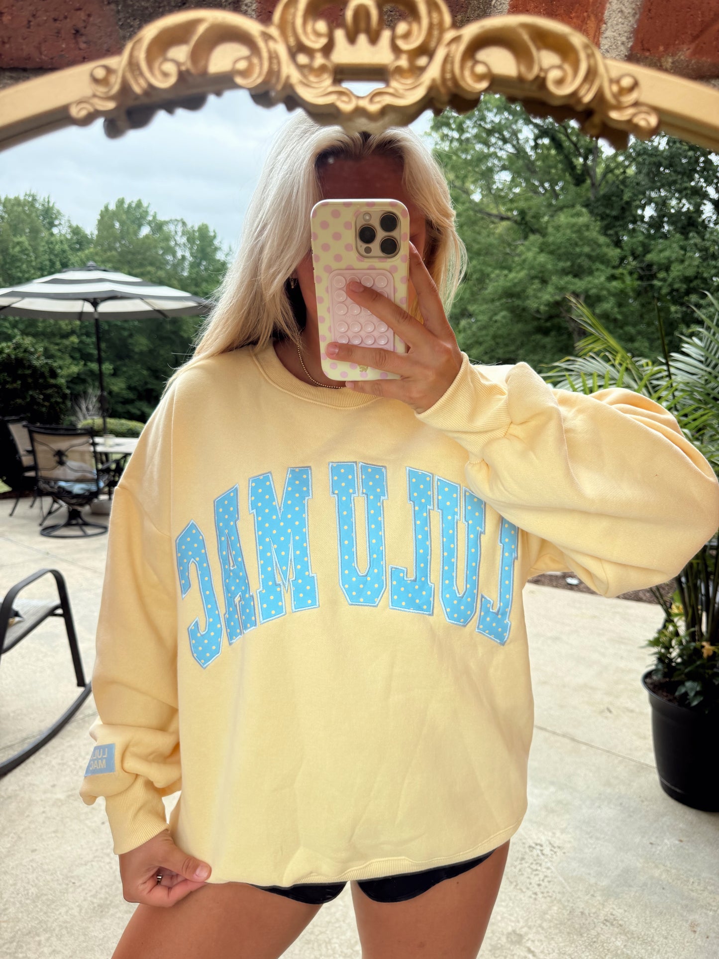 LULU MAC - Butter/Blue Polka Dot Crew
