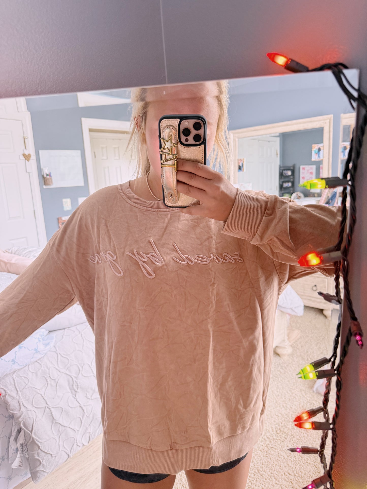 Saved By Grace Embroidered Crew