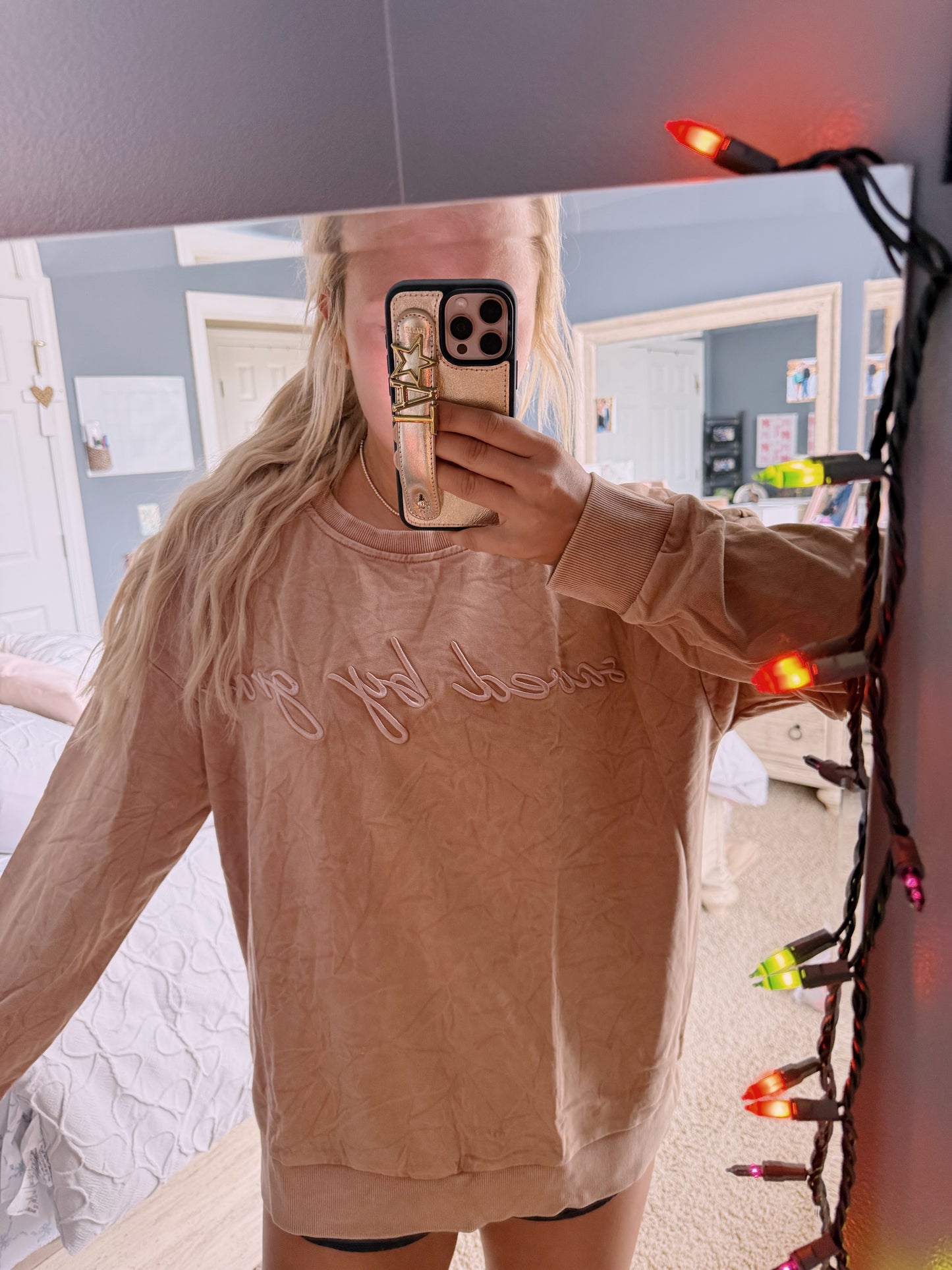 Saved By Grace Embroidered Crew