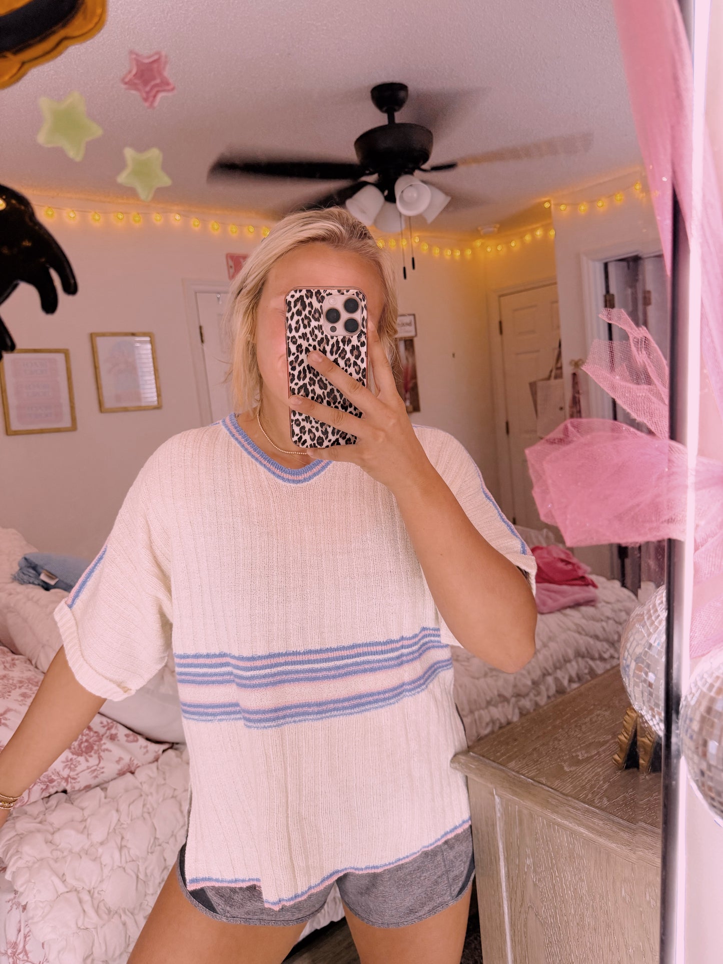 White Knit Tee - Small