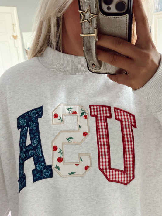 American Patchwork Embroidery Mockneck