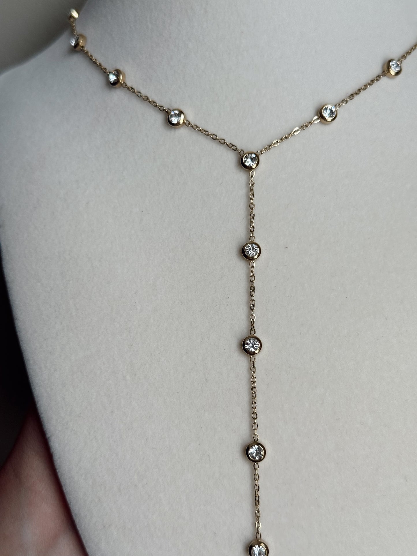 Sparkle Drop Lariat Necklace