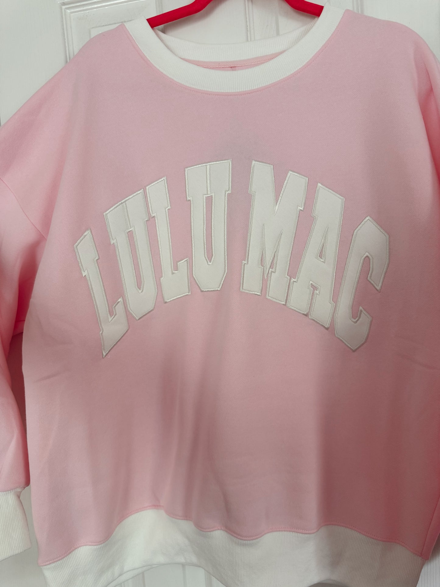 LULU MAC - Pink/White Retro Crew