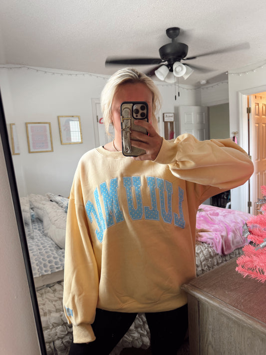LULU MAC - Butter/Blue Polka Dot Crew