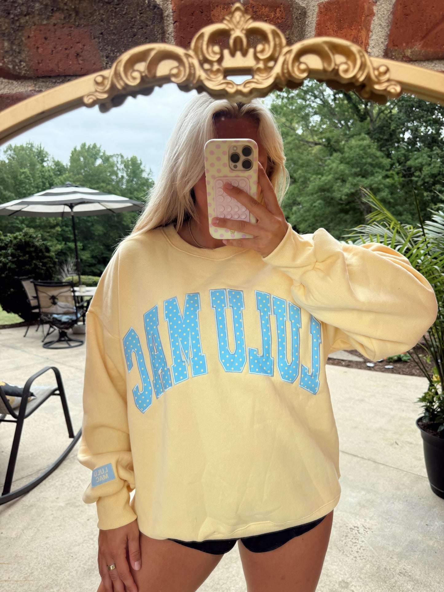 LULU MAC - Butter/Blue Polka Dot Crew