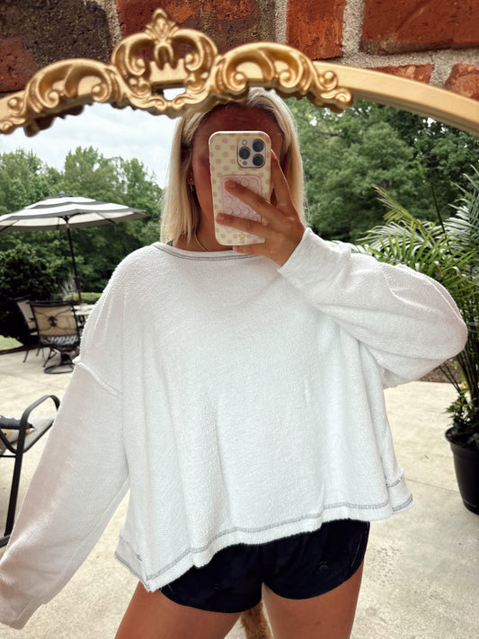 The White Open Back LS