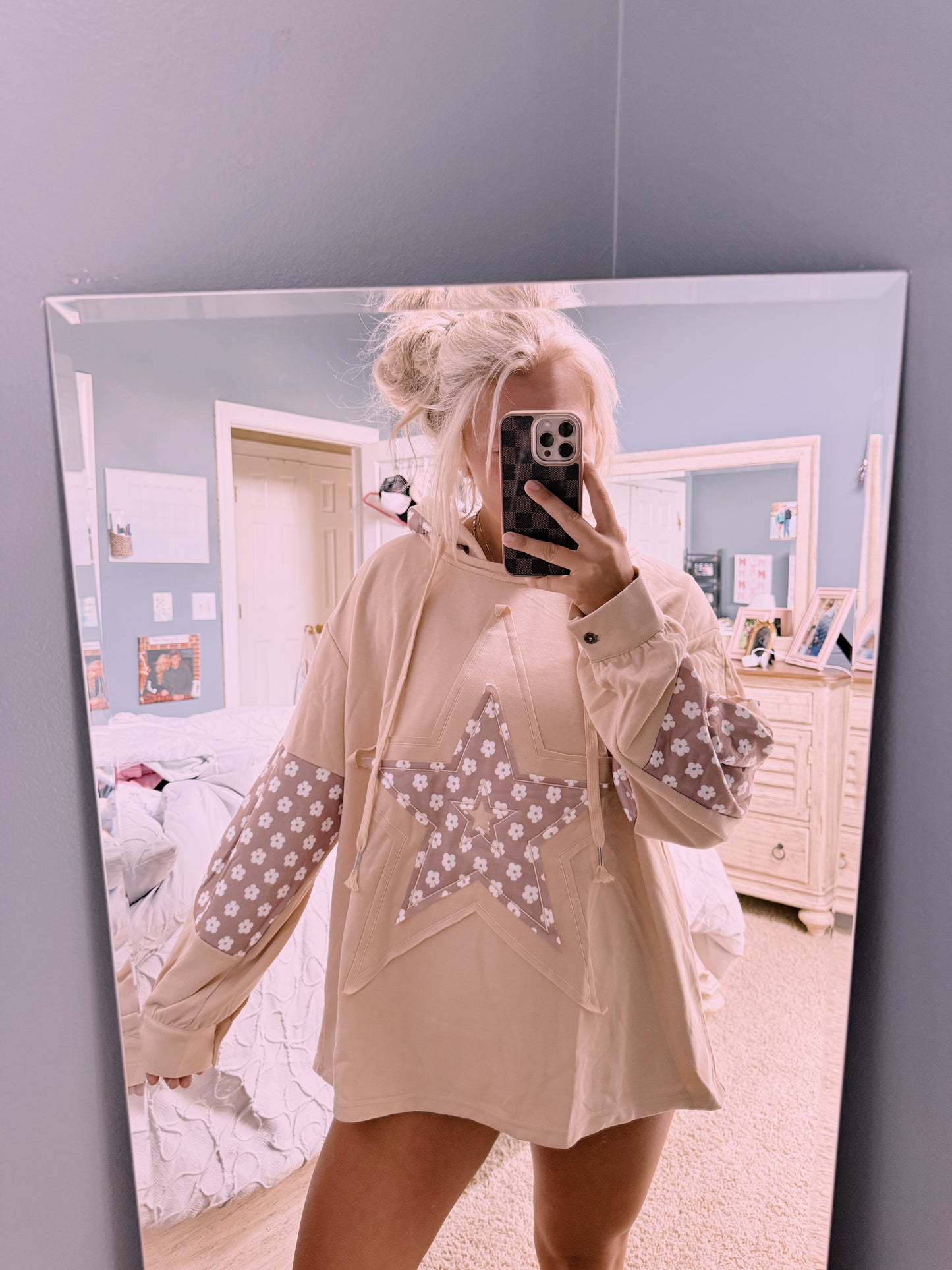 Floral Patchwork Star Hoodie