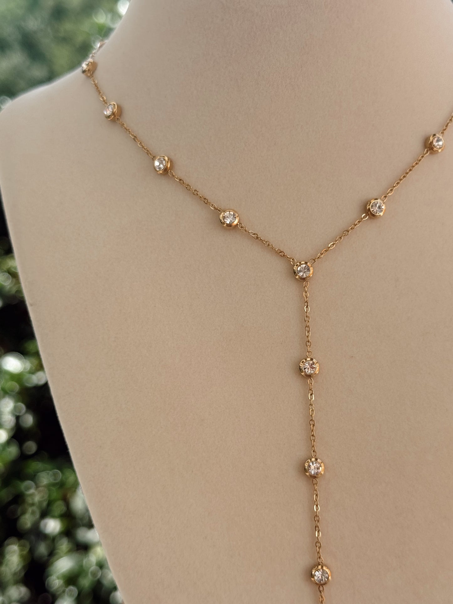 Sparkle Drop Lariat Necklace