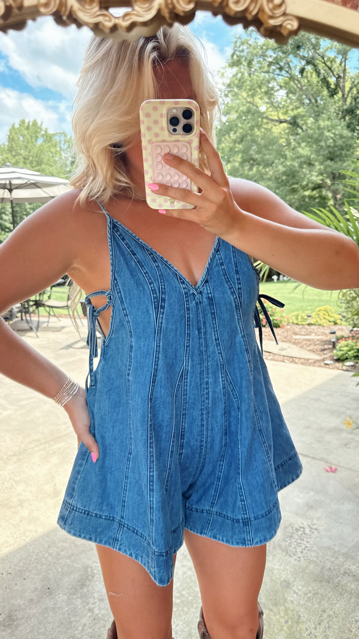DENIM & KICKOFFS ROMPER