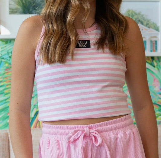 LULU MAC - Pink/White Stripe Tank