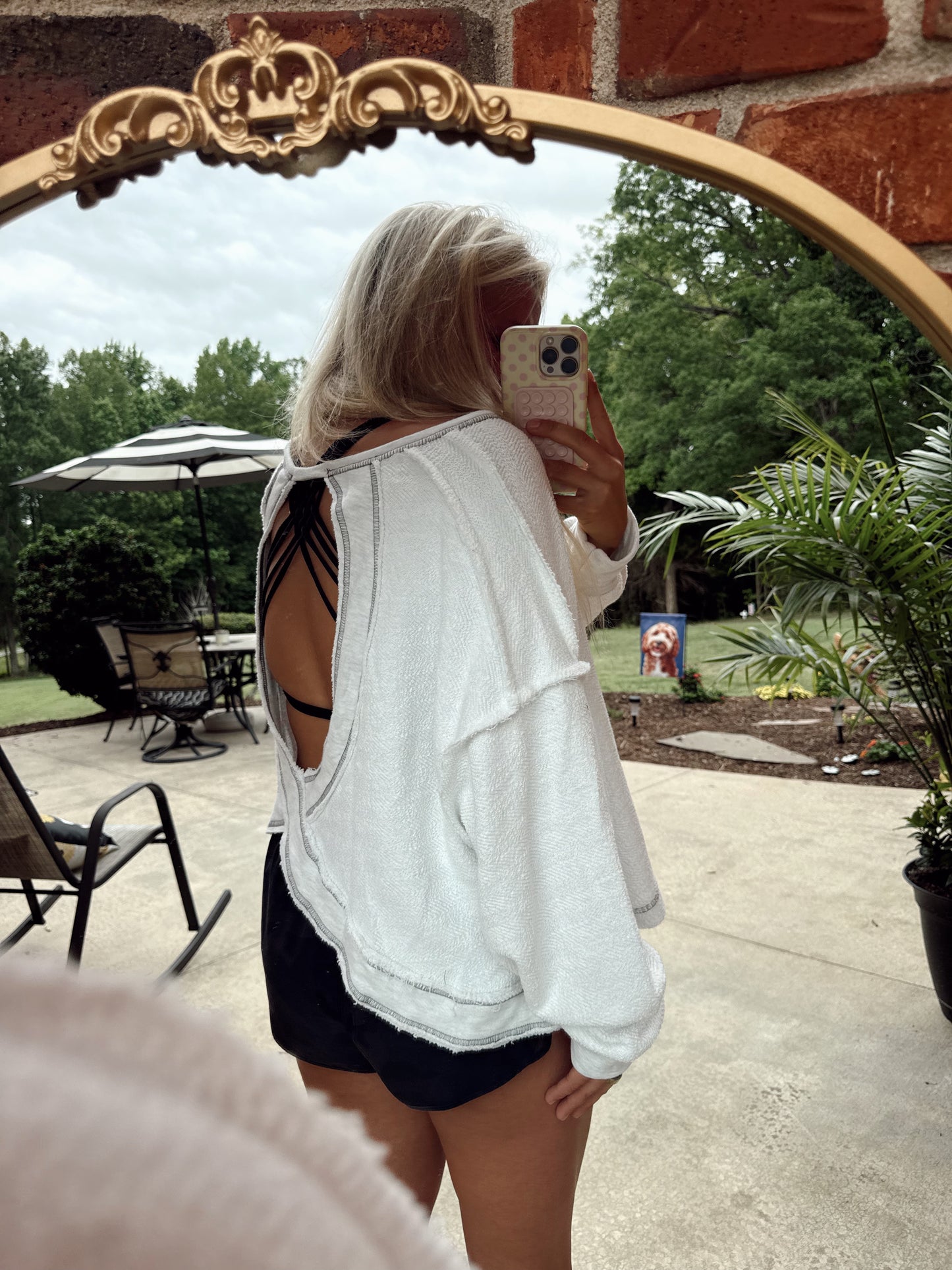 The White Open Back LS
