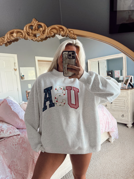 American Patchwork Embroidery Mockneck