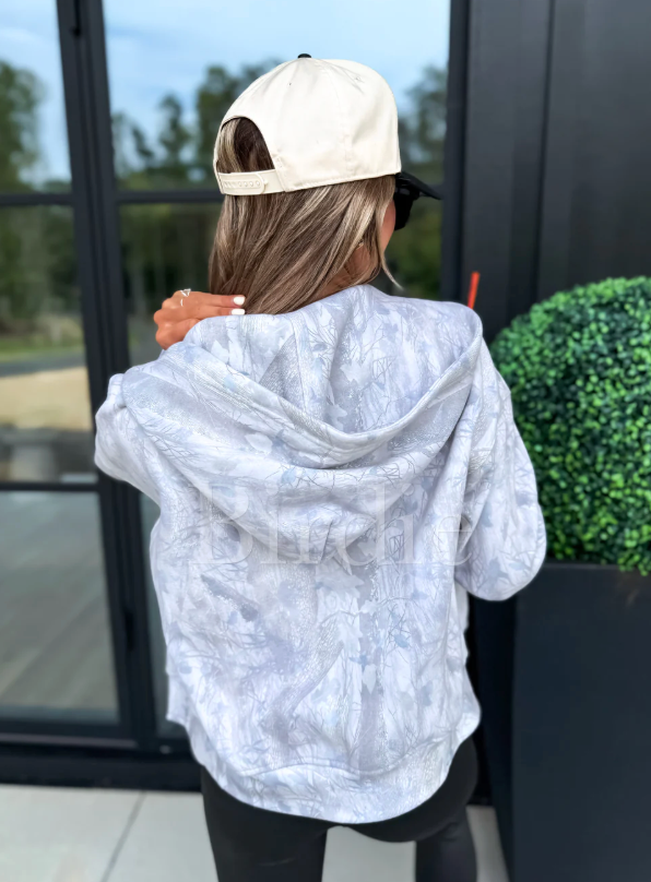 Light Wash Camo Zip Up - 2XL