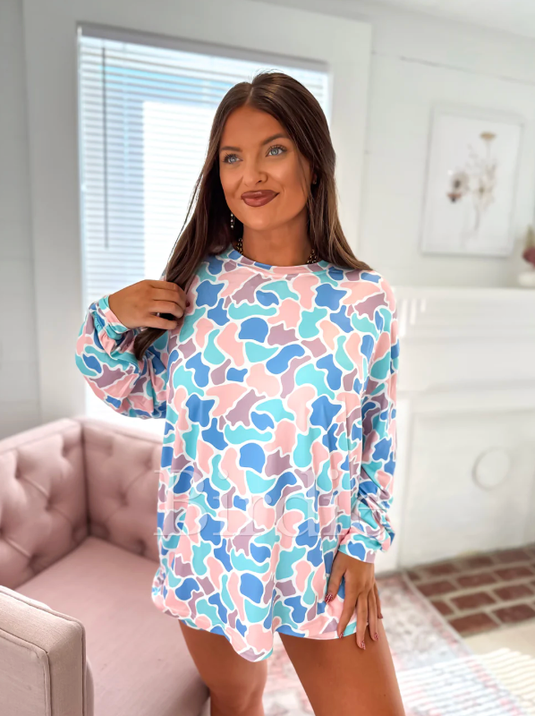 Spring Duck Camo Two Piece Long Sleeve Boxer Set (SOLD AS SET)